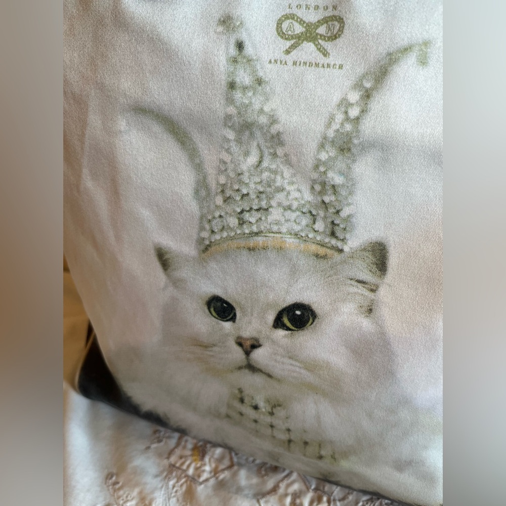 Anya Hindmarch London Tiara Cat Print Small Tote Bag - Picture 6 of 16